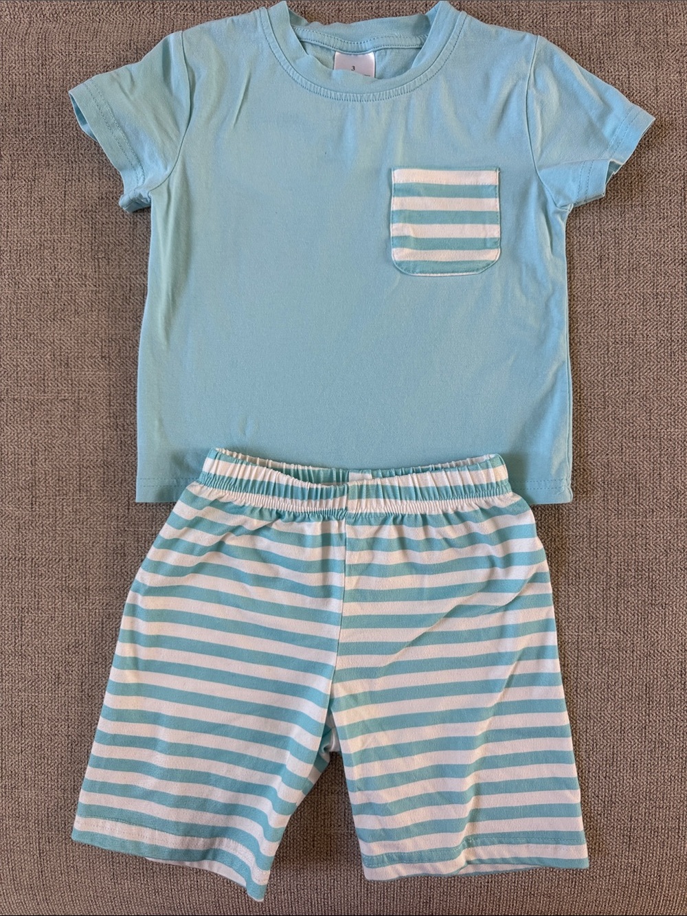 Toddler Aqua Stripe Pocket Set